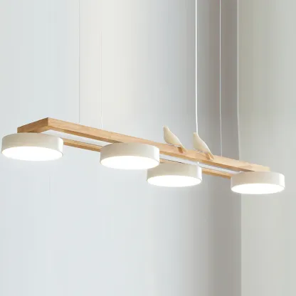 Morandi Modern Metal Wood Resin Acrylic Pendant Light Dining Room Bedroom