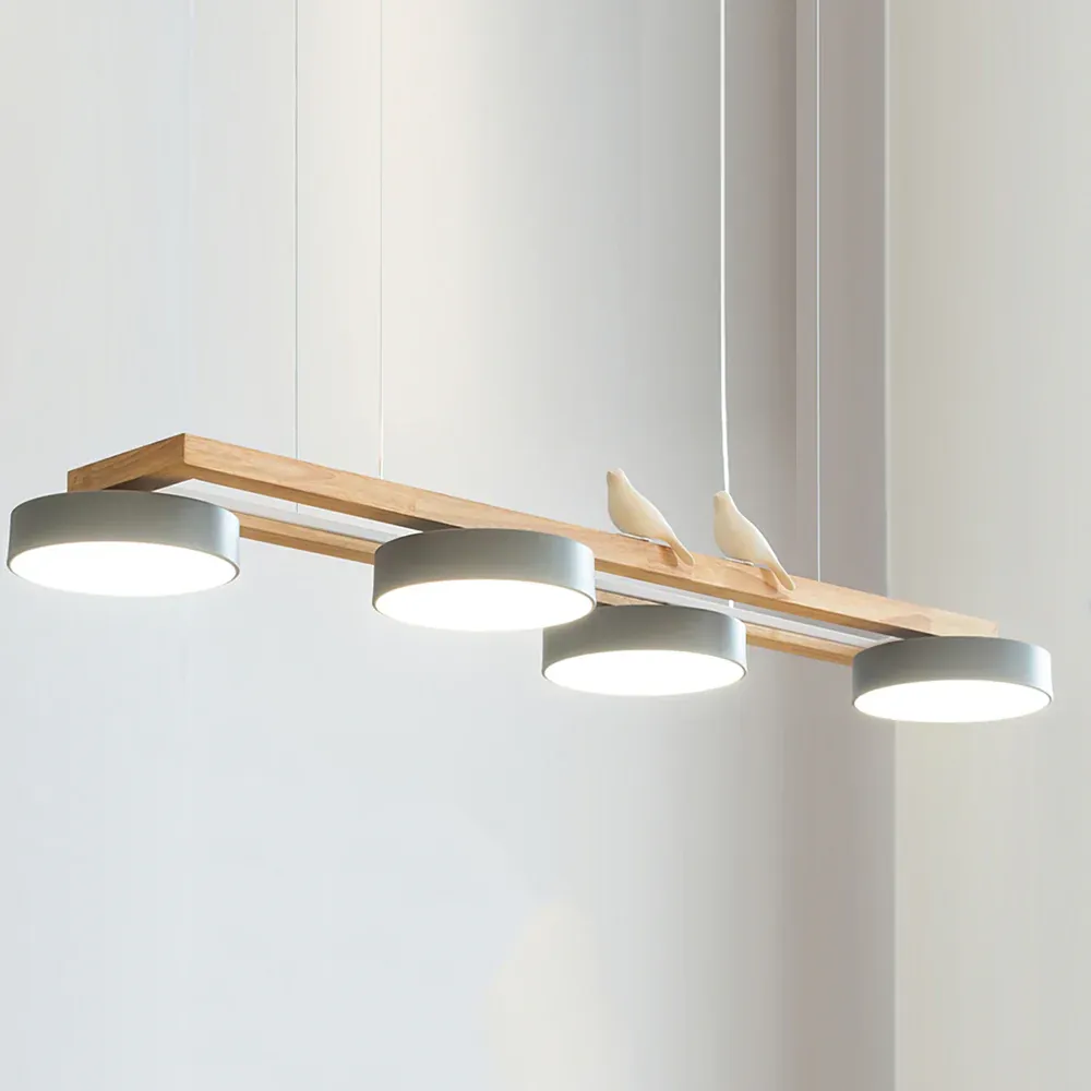 Morandi Modern Metal Wood Resin Acrylic Pendant Light Dining Room Bedroom