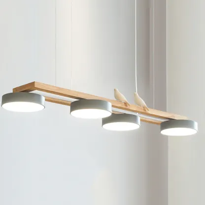 Morandi Modern Metal Wood Resin Acrylic Pendant Light Dining Room Bedroom