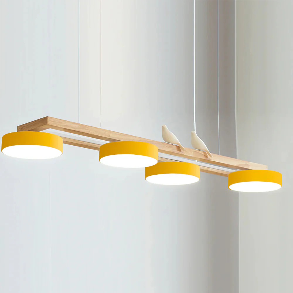 Morandi Modern Metal Wood Resin Acrylic Pendant Light Dining Room Bedroom