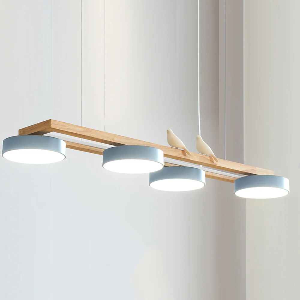 Morandi Modern Metal Wood Resin Acrylic Pendant Light Dining Room Bedroom