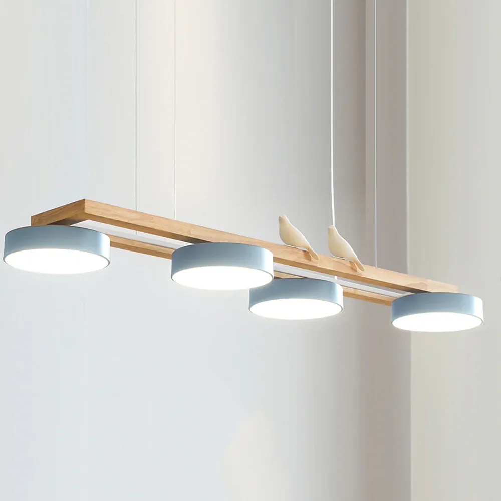Morandi Modern Metal Wood Resin Acrylic Pendant Light Dining Room Bedroom