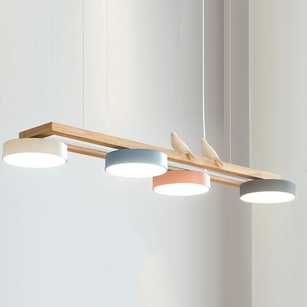 Morandi Modern Metal Wood Resin Acrylic Pendant Light Dining Room Bedroom