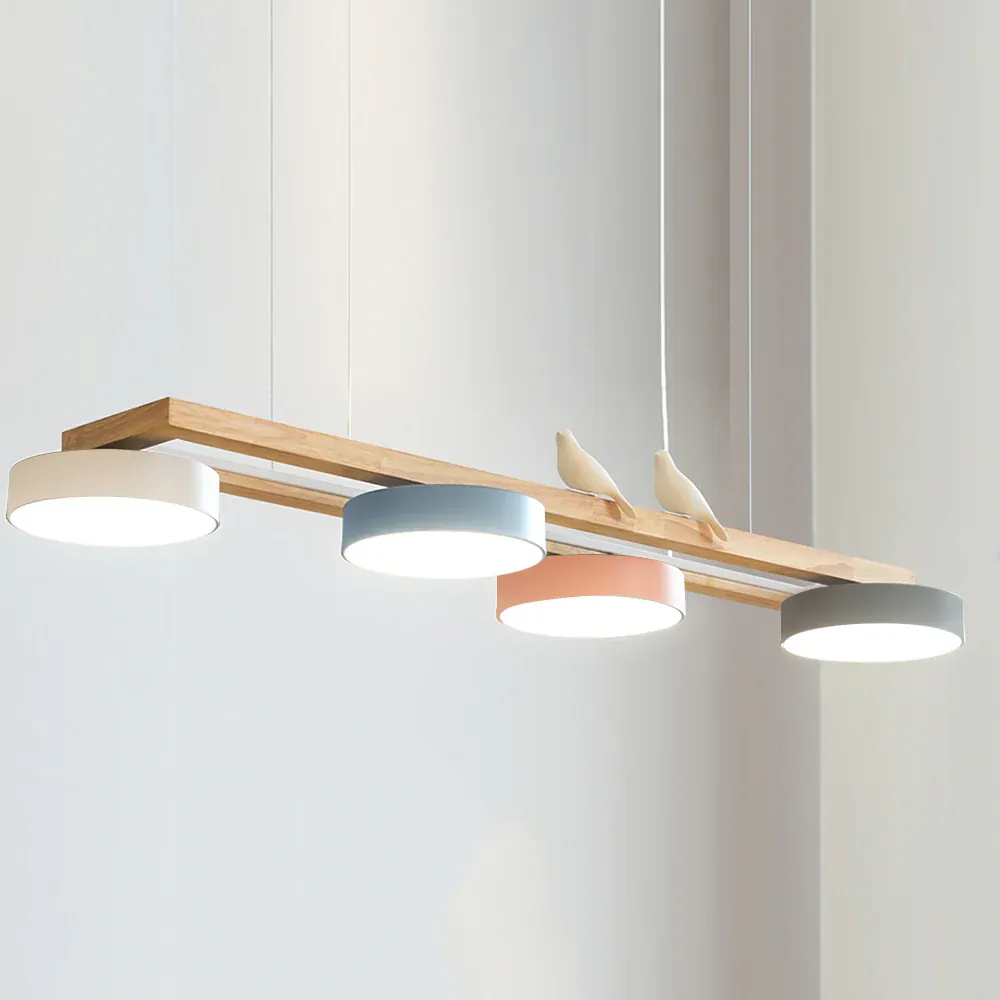 Morandi Modern Metal Wood Resin Acrylic Pendant Light Dining Room Bedroom