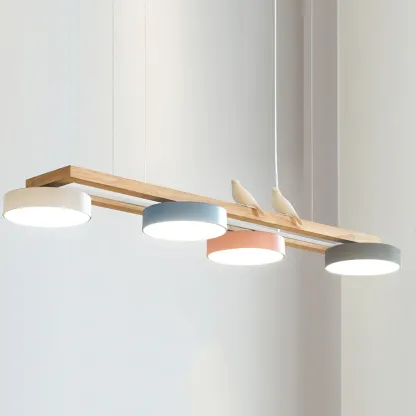 Morandi Modern Metal Wood Resin Acrylic Pendant Light Dining Room Bedroom