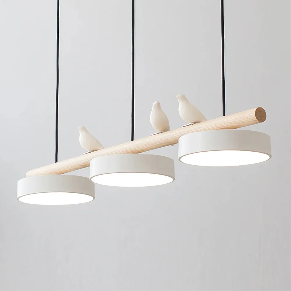 Morandi Modern Metal Wood Resin Acrylic Pendant Light Dining Room Bedroom