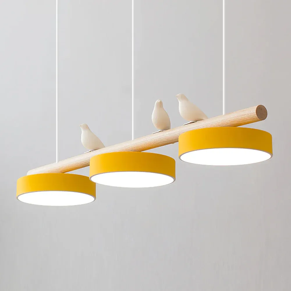 Morandi Modern Metal Wood Resin Acrylic Pendant Light Dining Room Bedroom