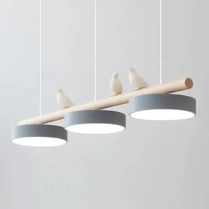 Morandi Modern Metal Wood Resin Acrylic Pendant Light Dining Room Bedroom
