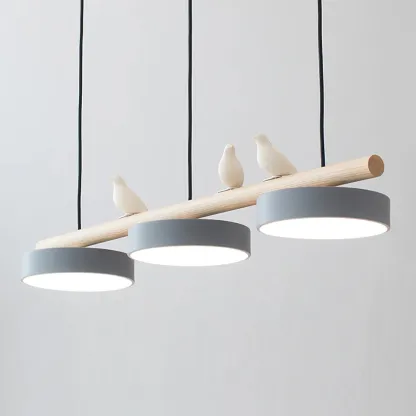 Morandi Modern Metal Wood Resin Acrylic Pendant Light Dining Room Bedroom