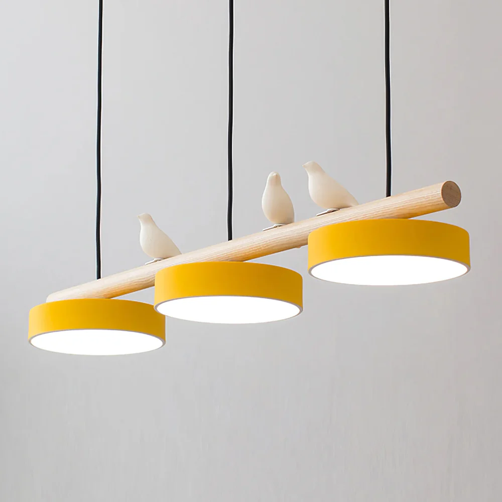 Morandi Modern Metal Wood Resin Acrylic Pendant Light Dining Room Bedroom