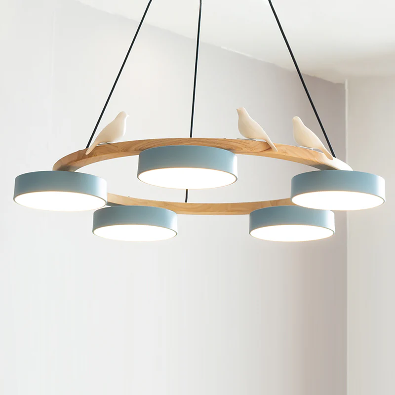 Morandi Metal Wood Resin Acrylic Pendant Light Dining Room Bedroom