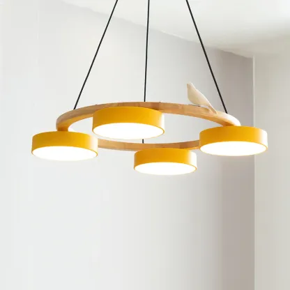 Morandi Metal Wood Resin Acrylic Pendant Light Dining Room Bedroom