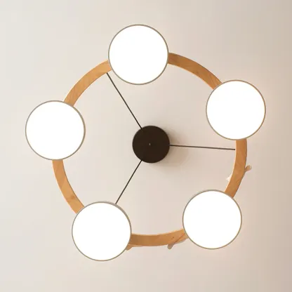 Morandi Modern Metal Wood Resin Acrylic Chandelier Dining Room Bedroom