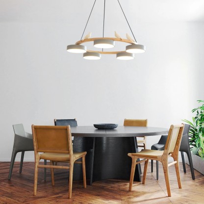 Morandi Modern Metal Wood Resin Acrylic Chandelier Dining Room Bedroom