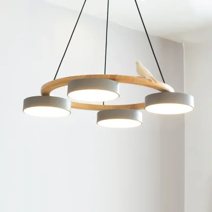 Morandi Metal Wood Resin Acrylic Pendant Light Dining Room Bedroom
