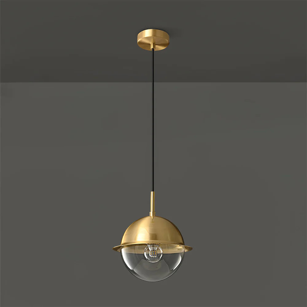 Valentina pendant light with gold finish and glass globe