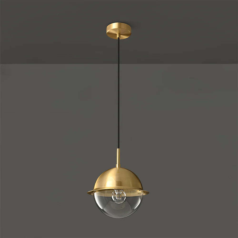 Valentina pendant light with gold finish and glass globe