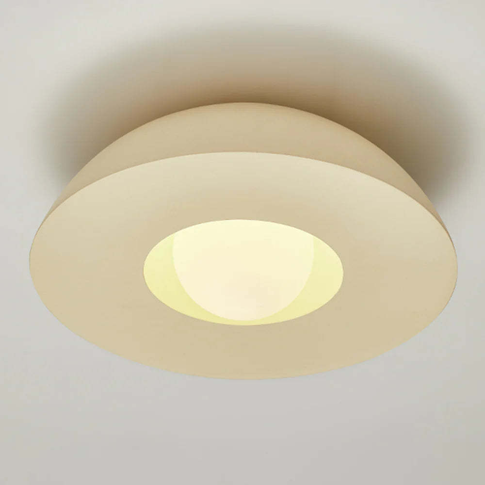 Modern semi-circle LED wall lamp, milky coffee color