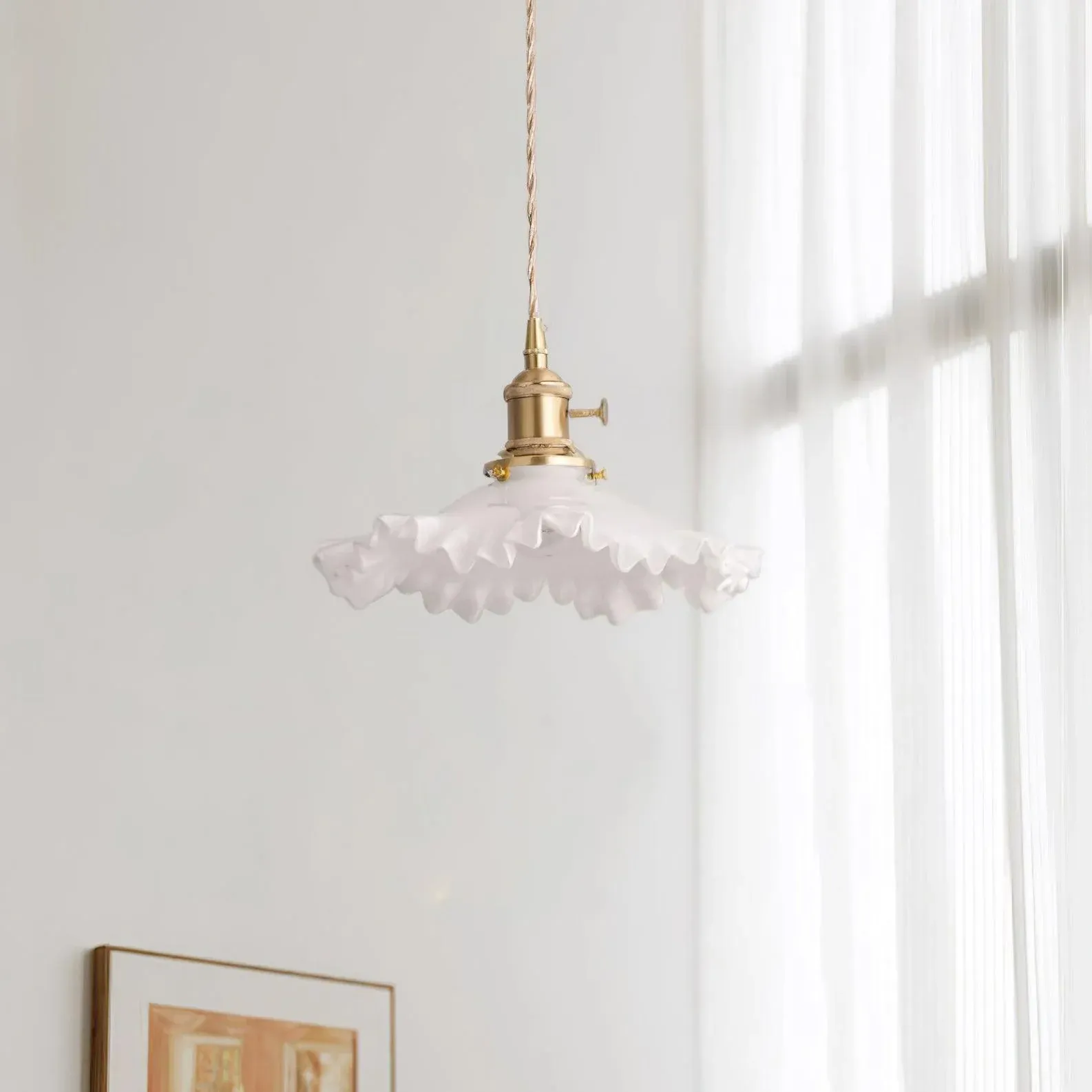 Carins Vintage Flower Glass Pendant Light Shades Bedroom Dining Room
