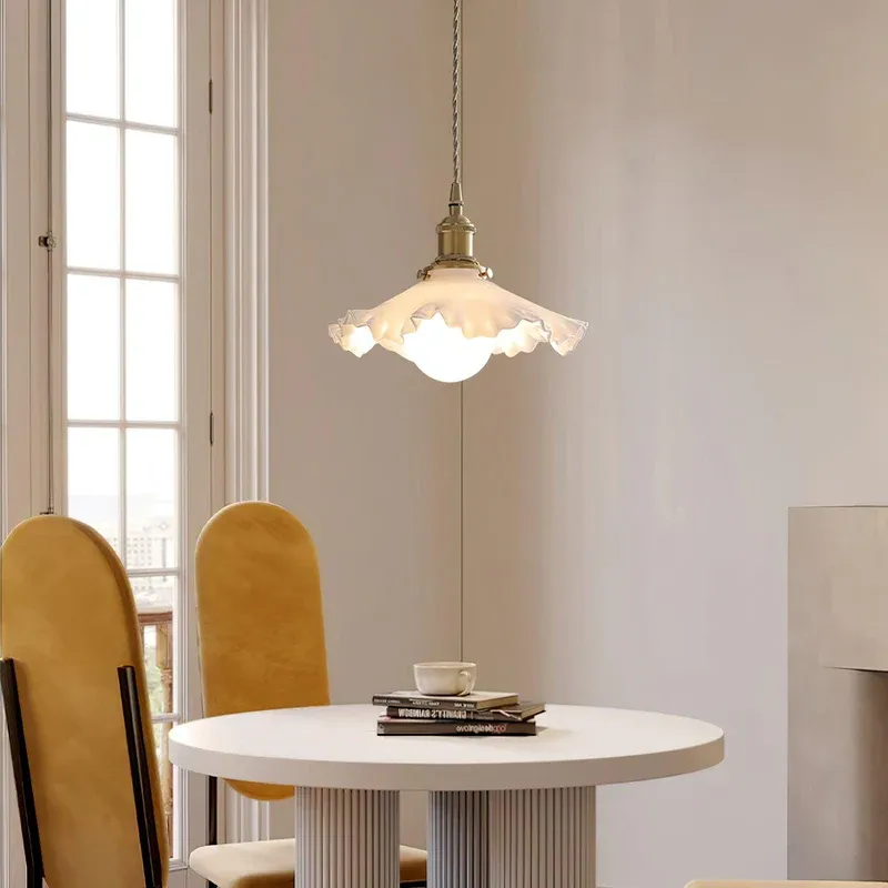 Vintage Flower Glass Pendant Light Bedroom Dining Room | Las Sola
