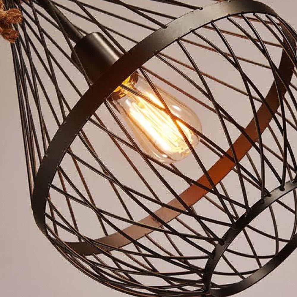 Epoch pendant light close-up: bulb and metal cage