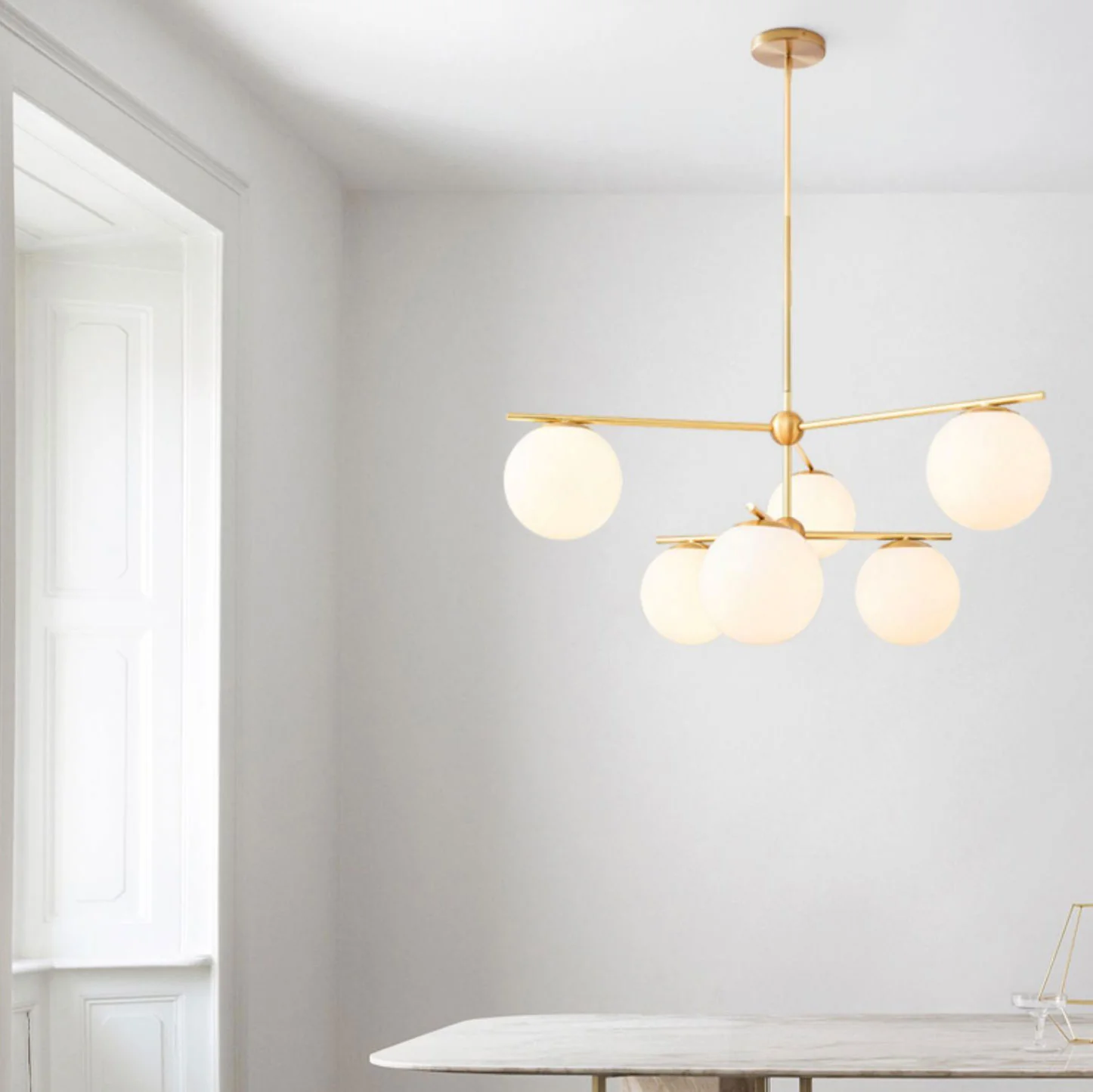 Valentina Modern Urban Brass Chandelier Living Dining Room