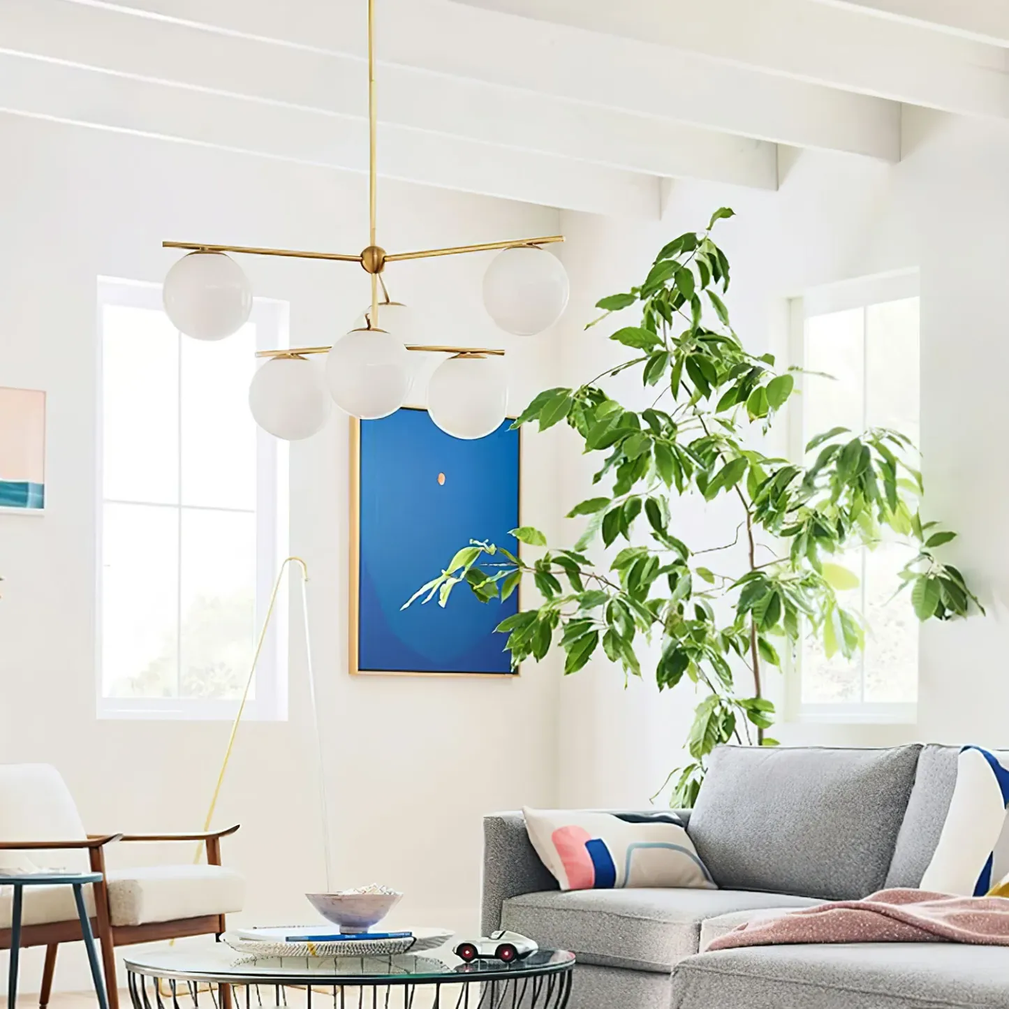 Valentina Modern Urban Brass Chandelier Living Dining Room