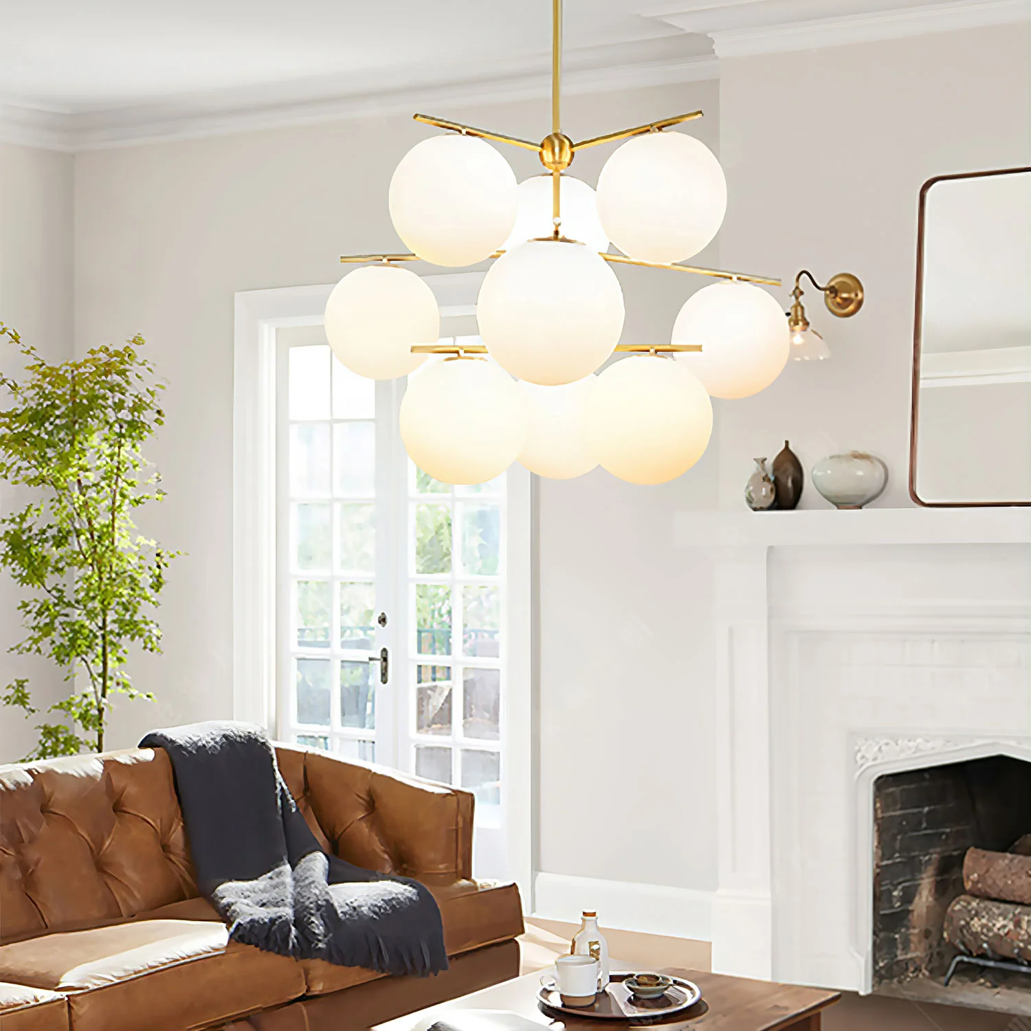 Valentina Modern Urban Brass Chandelier Living Dining Room