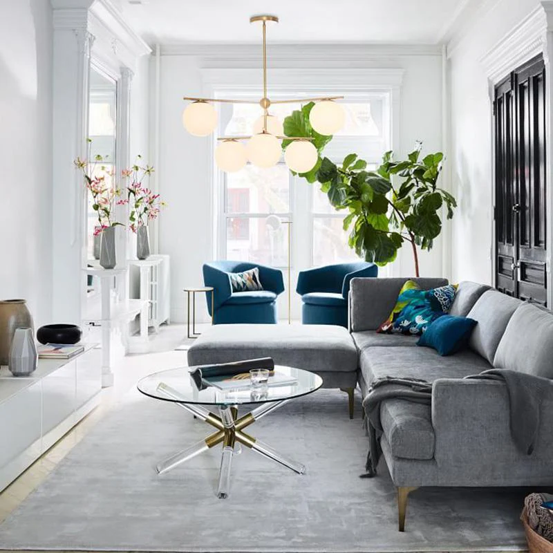 Valentina Modern Urban Brass Chandelier Living Dining Room