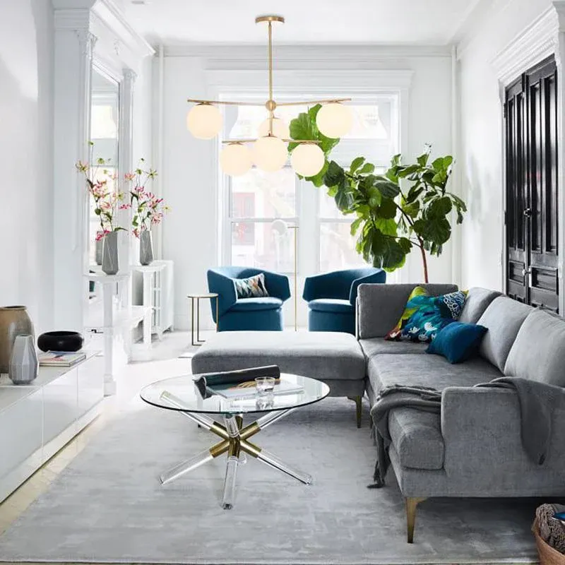 Valentina Modern Urban Brass Chandelier Living Dining Room