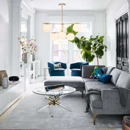 Valentina Modern Urban Brass Chandelier Living Dining Room