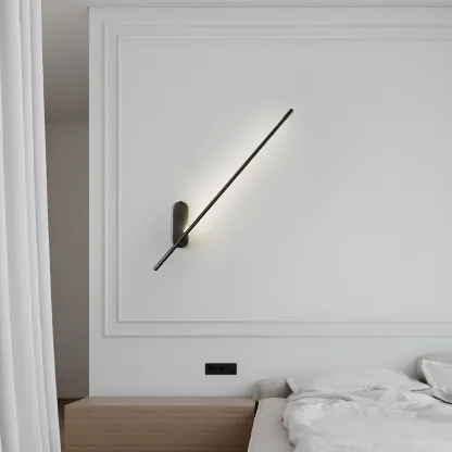 Edge Metal Acrylic Slim Design Modern Wall Lamp Bedroom Living Room