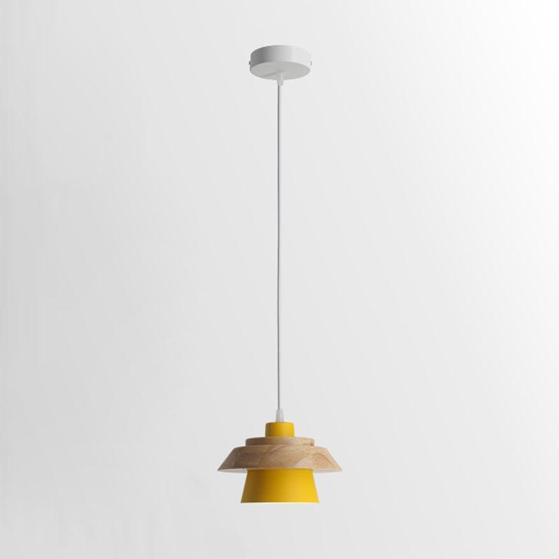 Zaid Modern Pendant Light with Yellow Lampshade