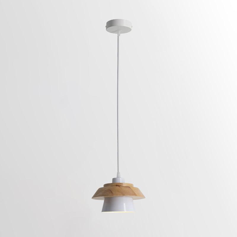 Zaid Modern Pendant Light - White and Wood Finish