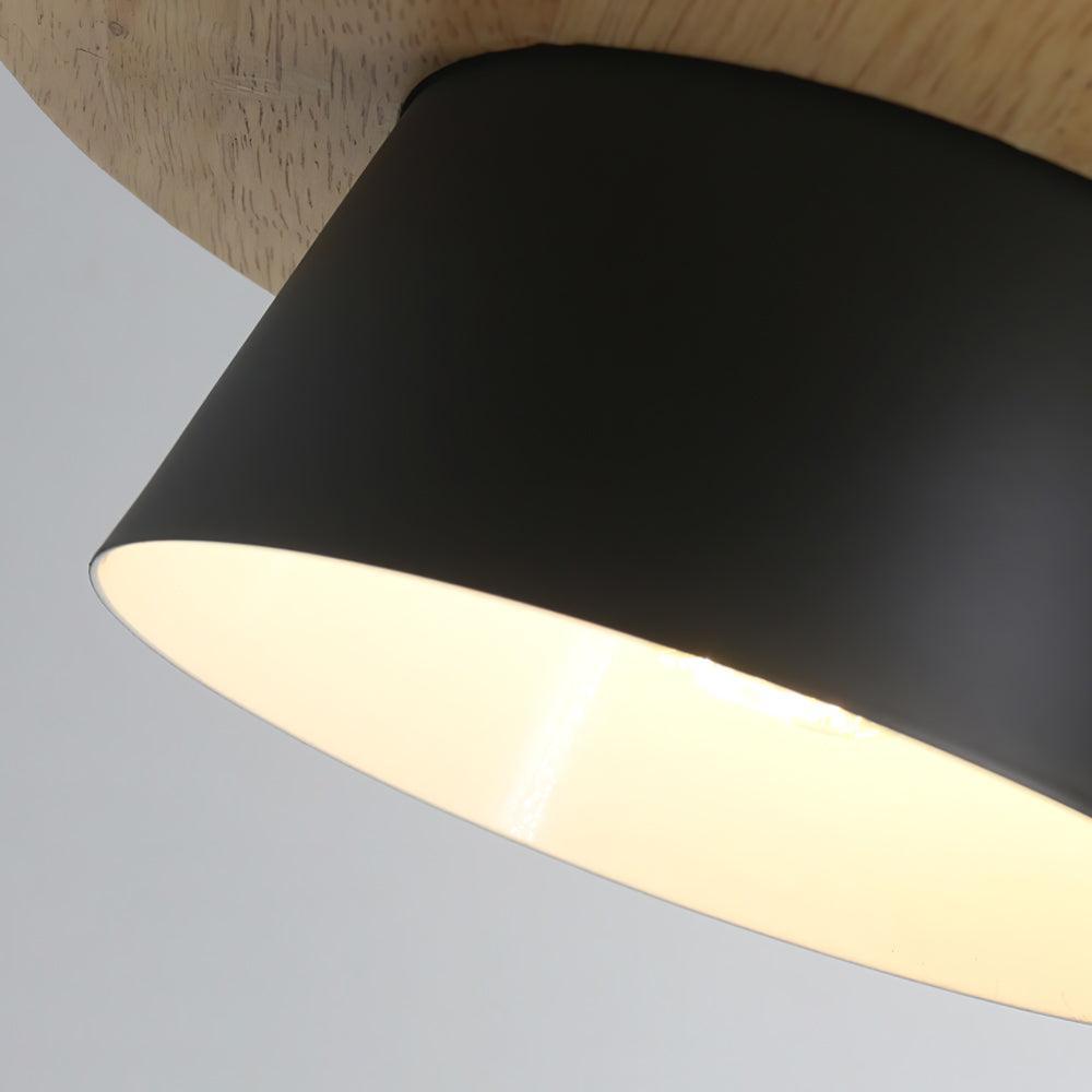 Zaid Modern Pendant Light close up - metal and wood detail