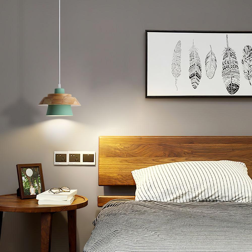 Zaid pendant light in a modern bedroom setting