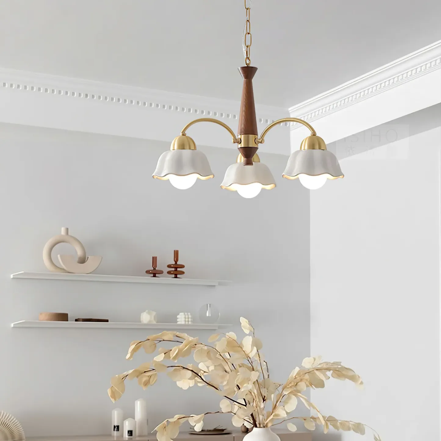 Valentina Vintage Brass Glass Chandelier Shades Living Dining Room