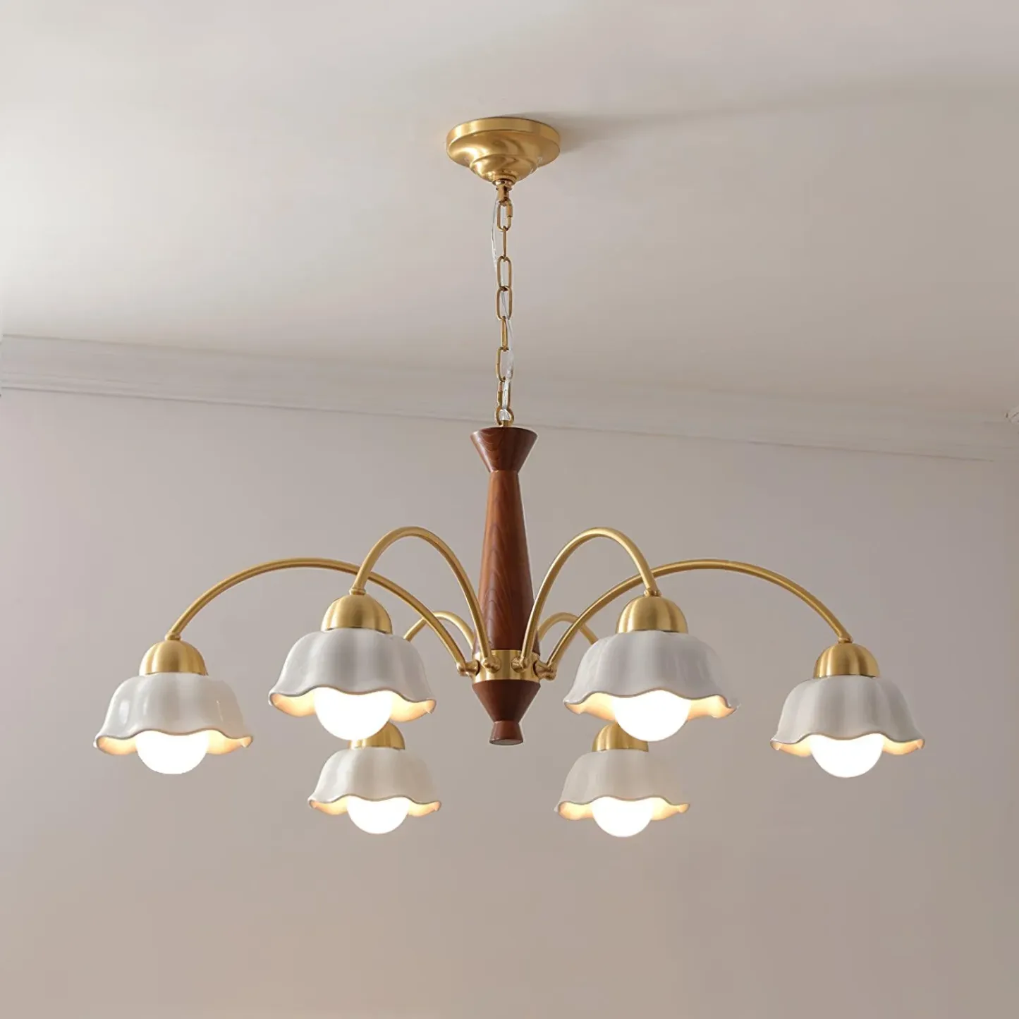 Valentina Vintage Brass Glass Chandelier Shades Living Dining Room