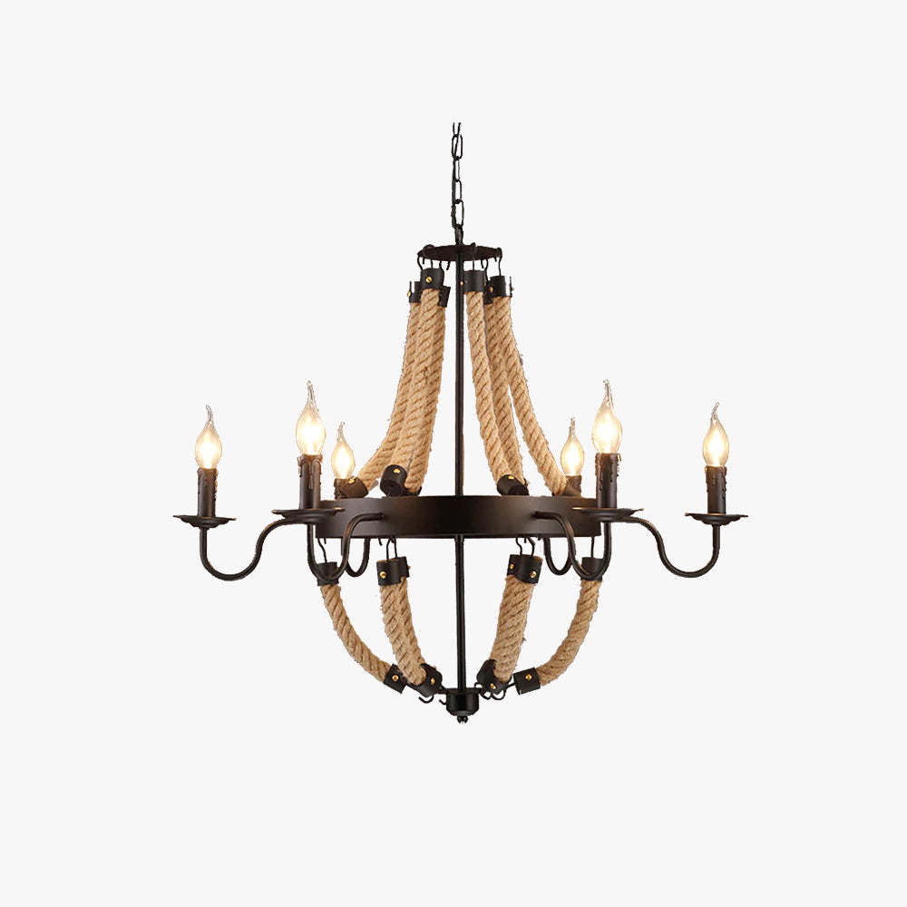 Epoch Industrial LED Pendant Light with metal and rope detail
