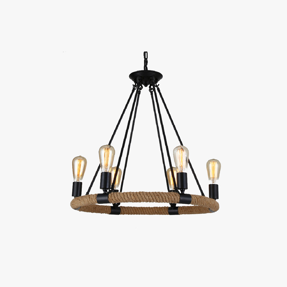 Epoch Industrial LED Pendant Light - Metal and Rope Design