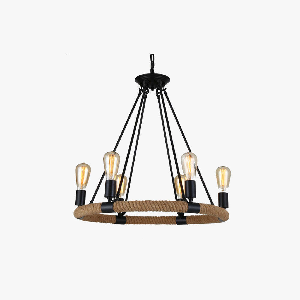 Epoch Industrial LED Pendant Light - Metal and Rope Design