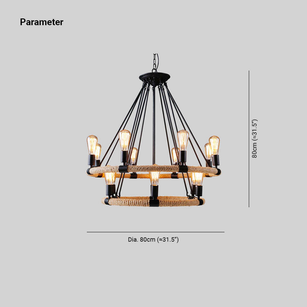 Epoch Industrial Pendant Light Dimensions - 80cm Diameter