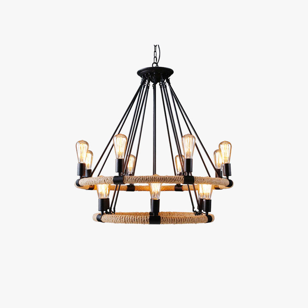 Epoch Industrial LED Pendant Light - Metal and Rope Design