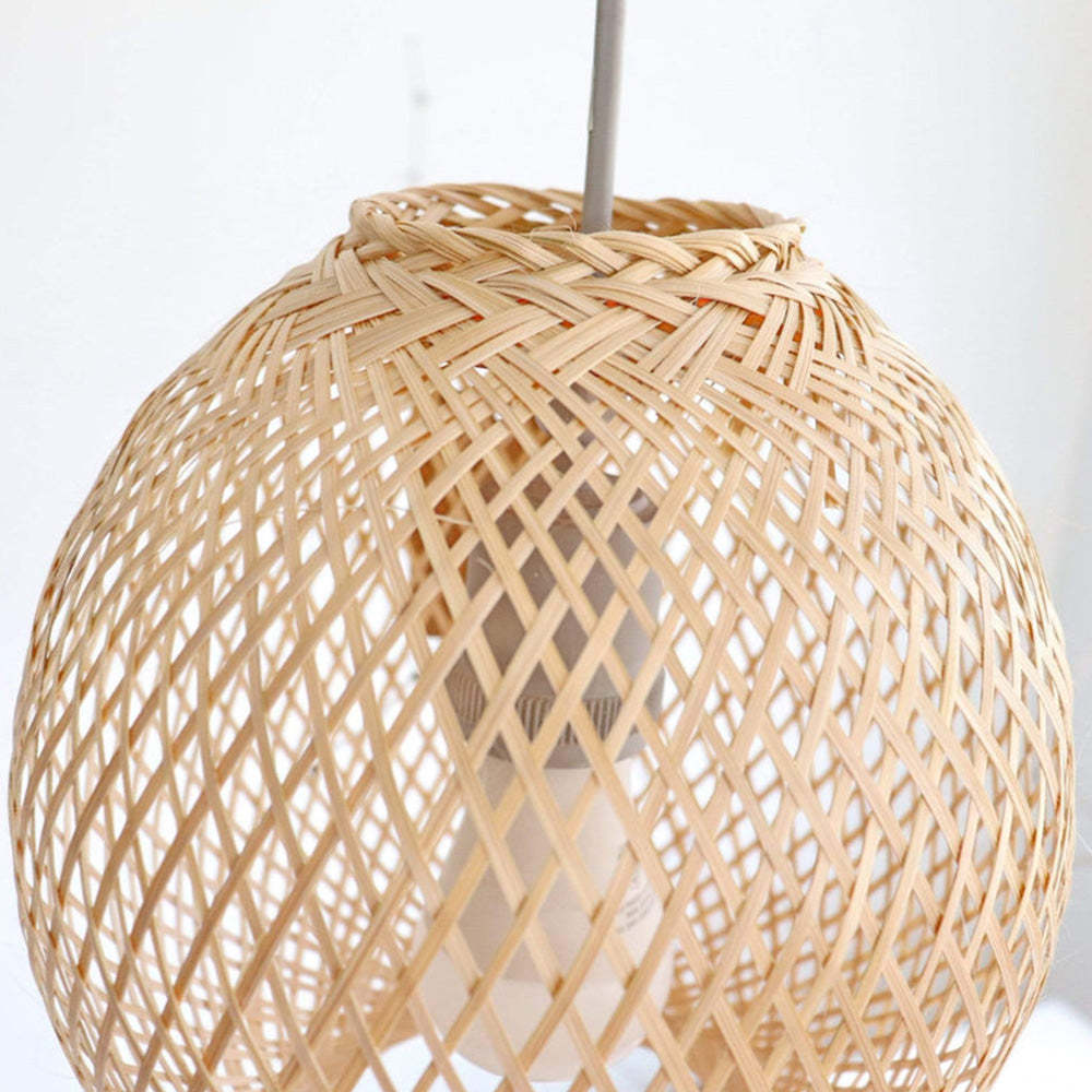 Muto Round Bamboo Pendant Light - Interior Lighting