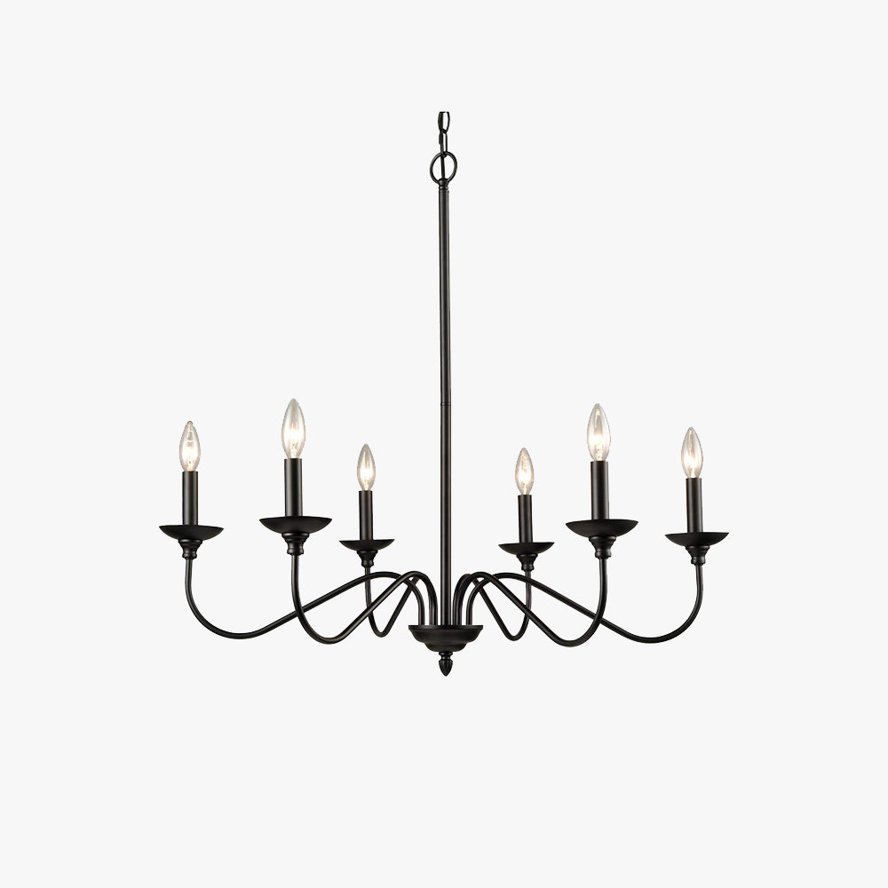 Silva Modern LED Chandelier, Black Metal, Bedroom or Living Room Lighting