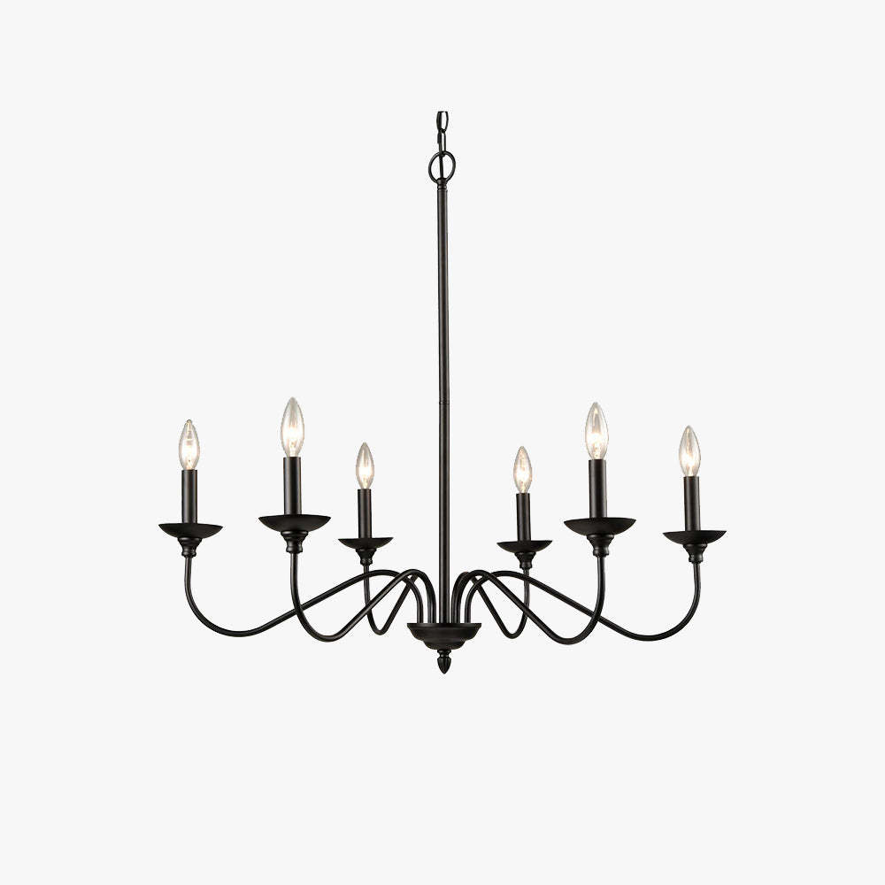 Silva Modern LED Chandelier, Black Metal, Bedroom or Living Room Lighting