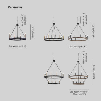 Silva Chandelier dimensions and size guide