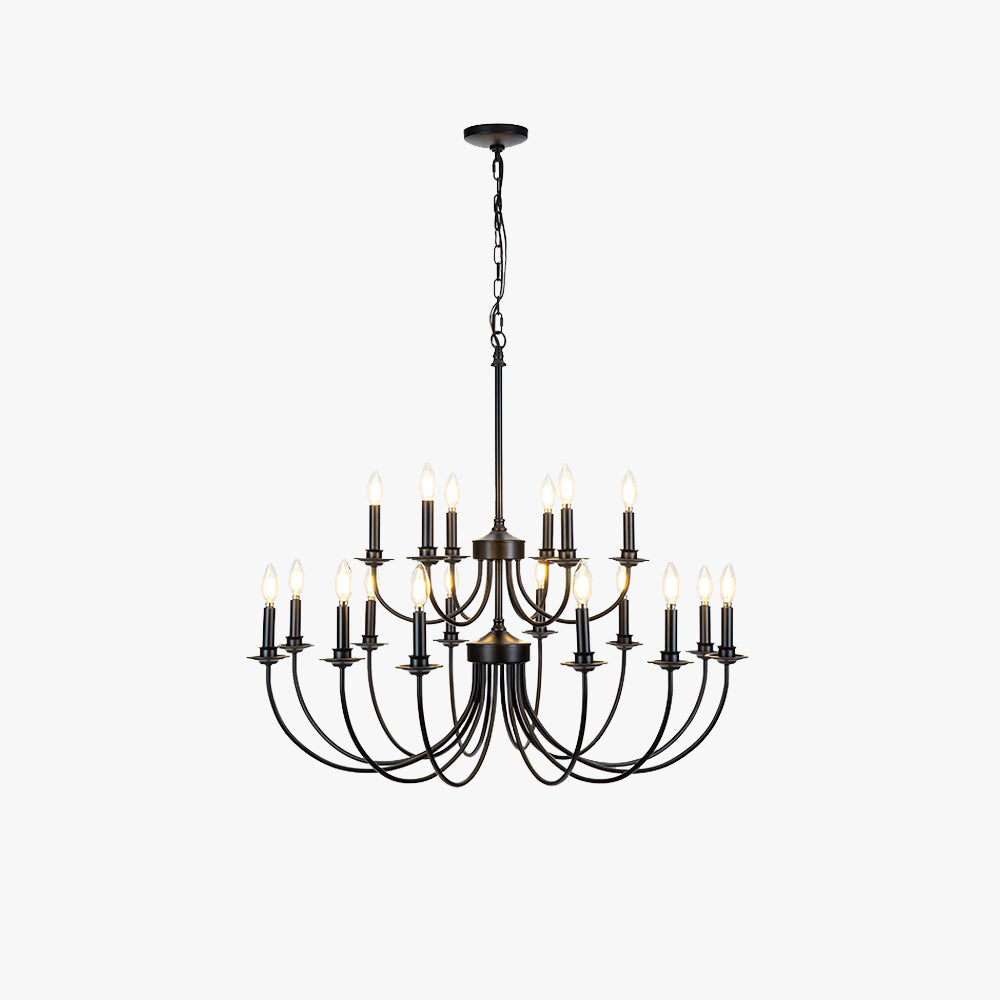 Silva LED Chandelier in Black Metal for Dining and Living Room