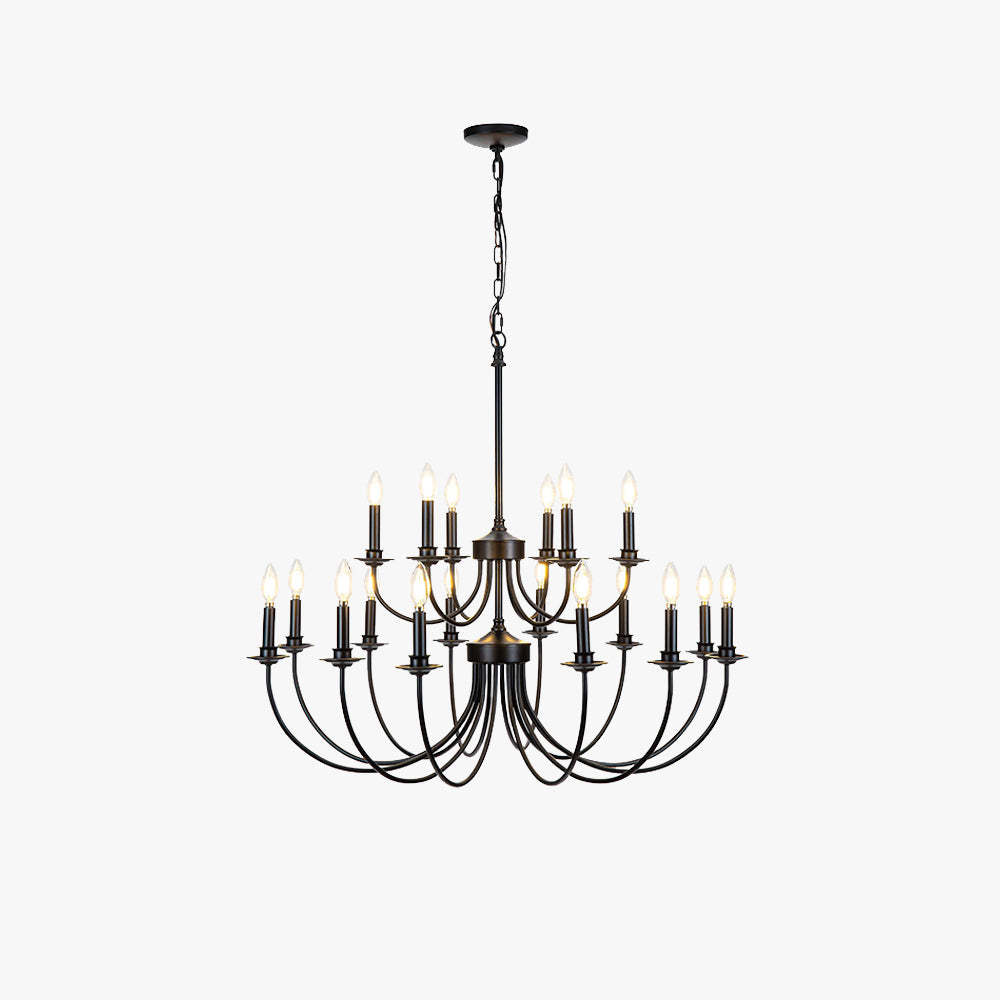 Silva LED Chandelier in Black Metal for Dining and Living Room