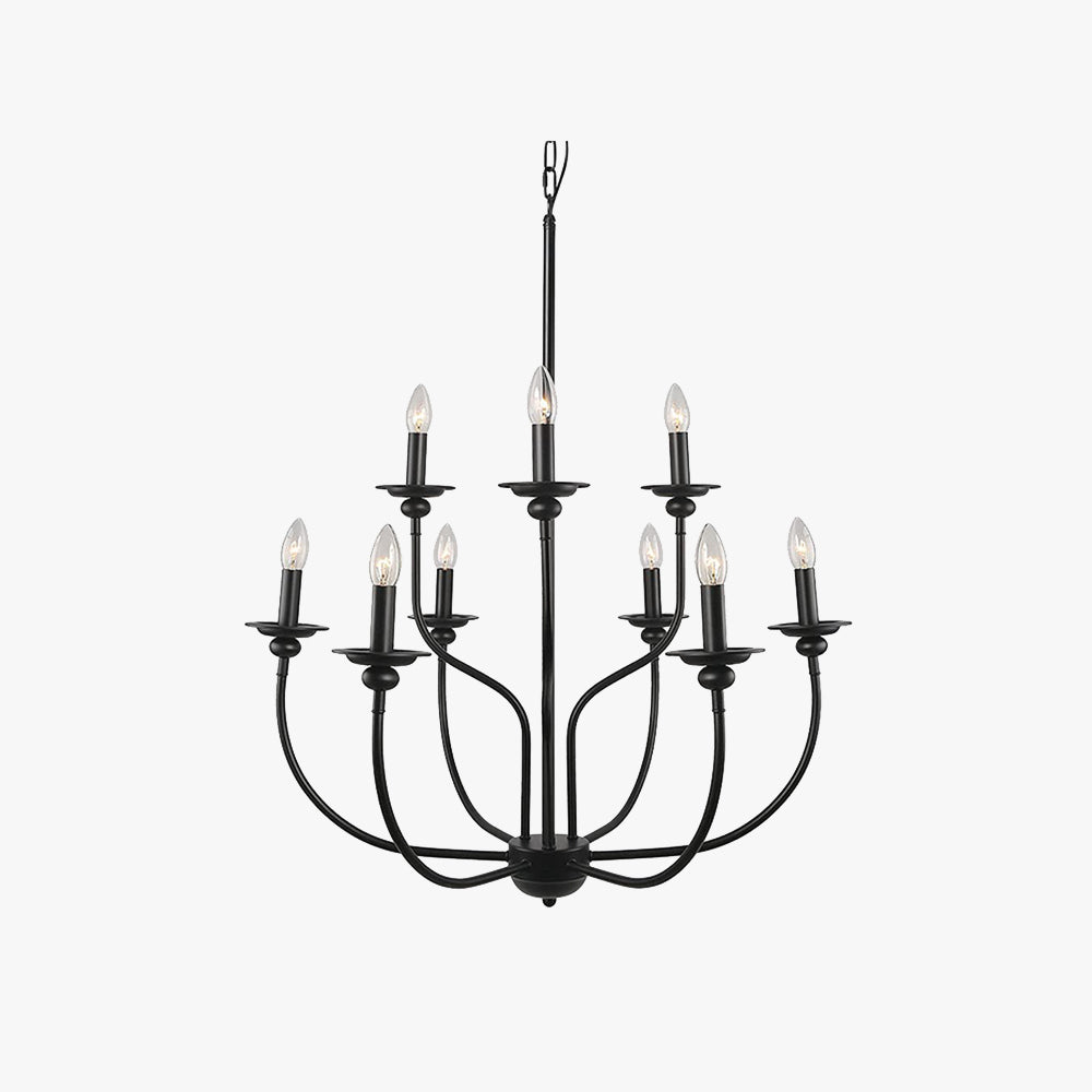 Silva Modern LED Chandelier - Black Metal Bedroom/Living Room Lighting